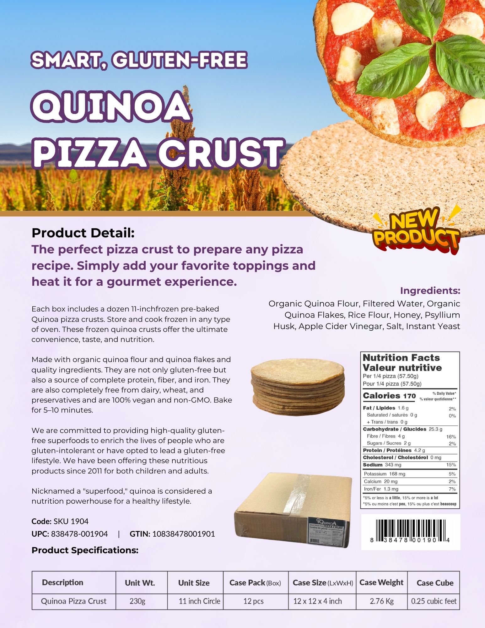 iQuinoa pizza Crust Toronto